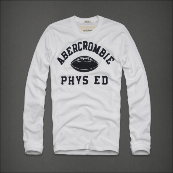 Abercrombie Fitch Hombres De Cuello Redondo Largo Remera AF5887